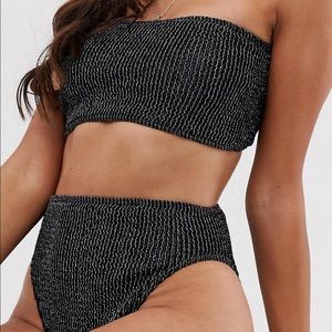 Black with silver detail bikini